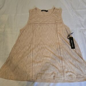 NWT Doe & Rae Womens Beige Cream Size Medium Sleeveless Tank Top